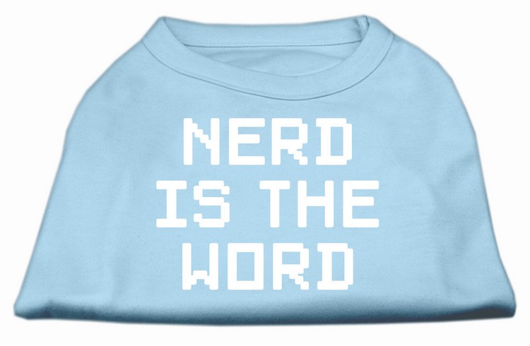 Nerd is the Word Screen Print Shirt Baby Blue L